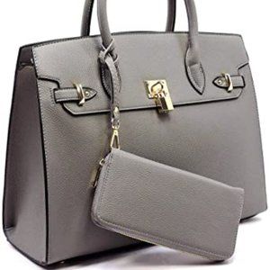 NWT Deluxity Large Padlock Accent Business Satchel